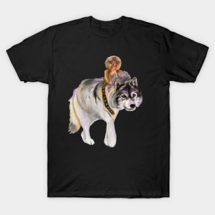 Pygmy Marmoset and Wolf T-Shirt
